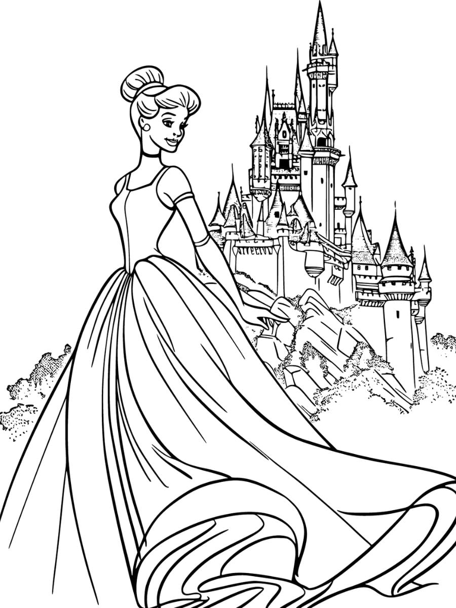 coloriage à imprimer cendrillon