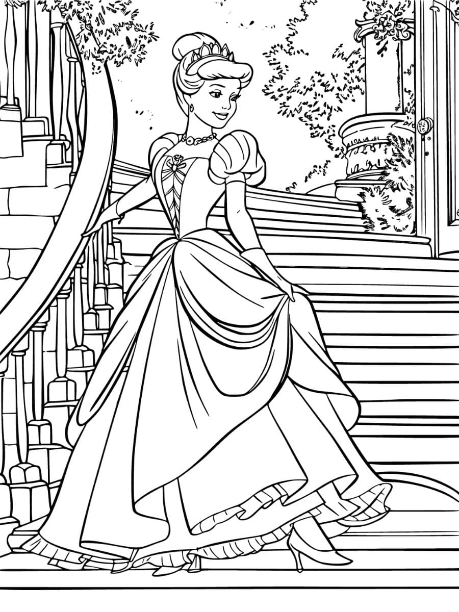 coloriage cendrillon à imprimer gratuit
