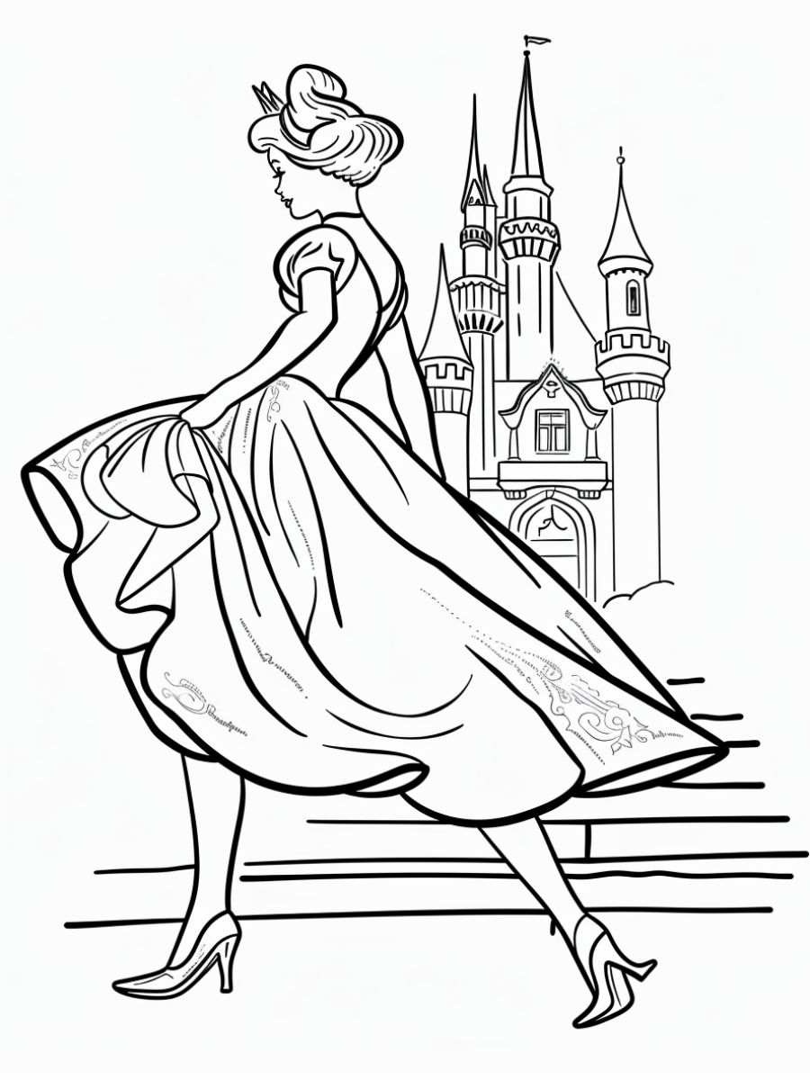 coloriage cendrillon à imprimer