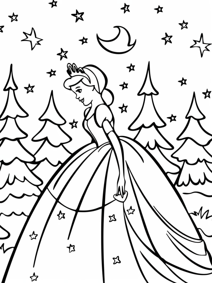 coloriage princesse cendrillon à imprimer gratuit