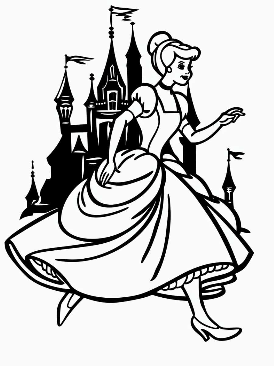 coloriage princesse cendrillon