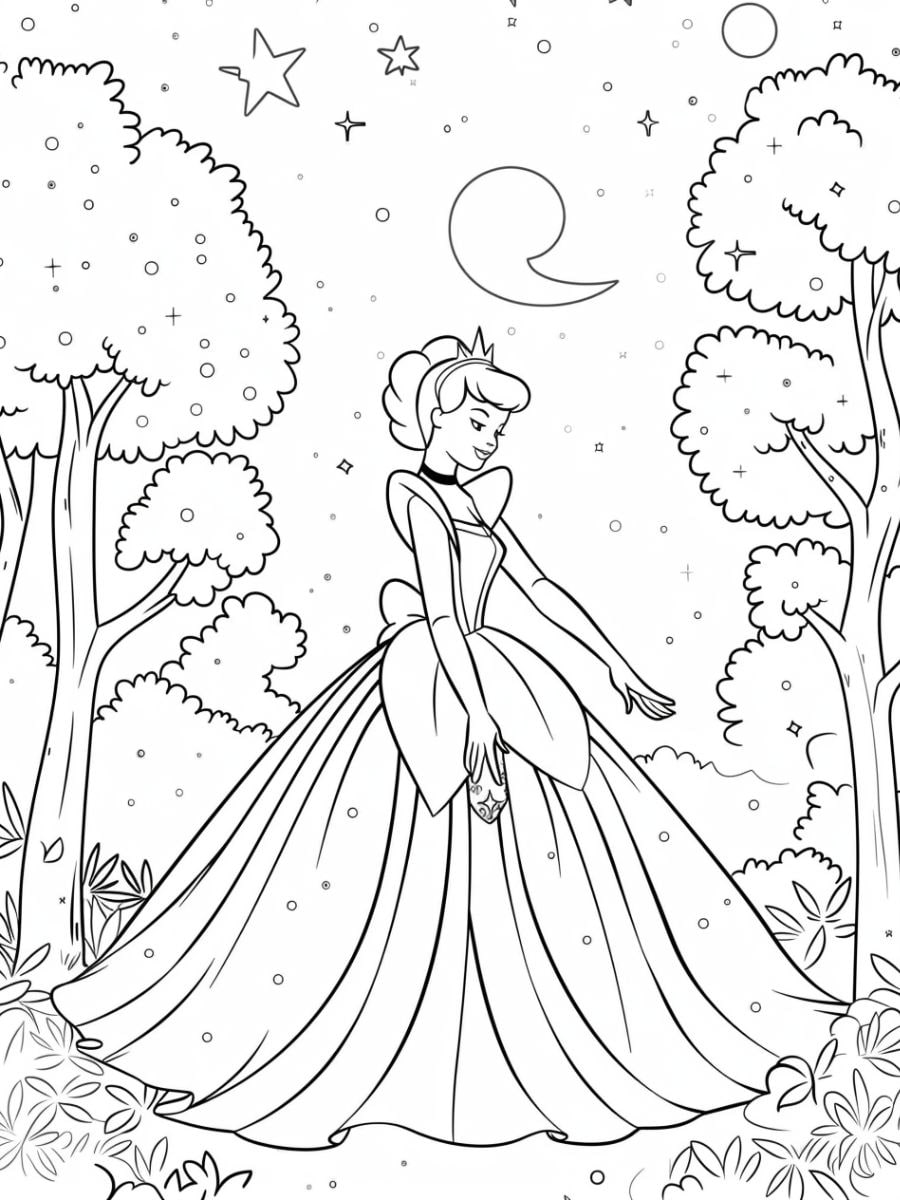 coloriage princesse disney cendrillon à imprimer