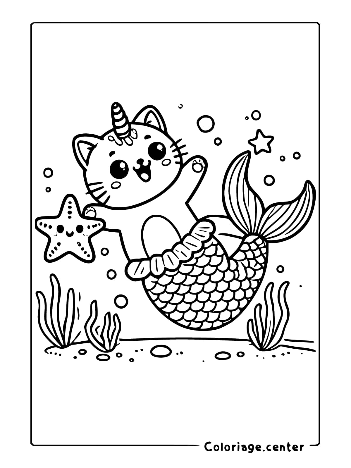 coloriage chat licorne sirene a imprimer coloriage chat licorne sirene gratuit
