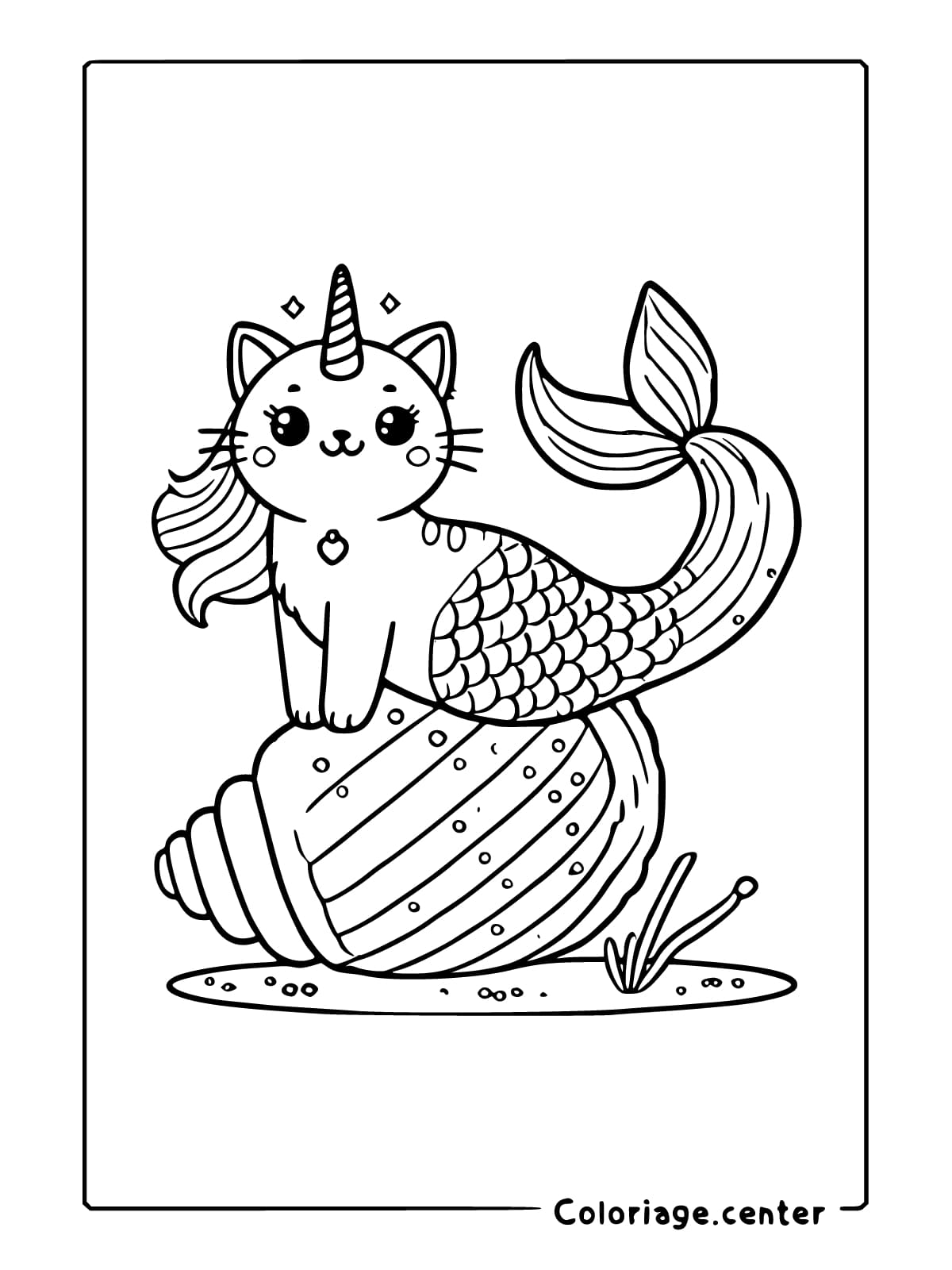coloriage chat licorne sirene gratuit a imprimer coloriage chat licorne sirene