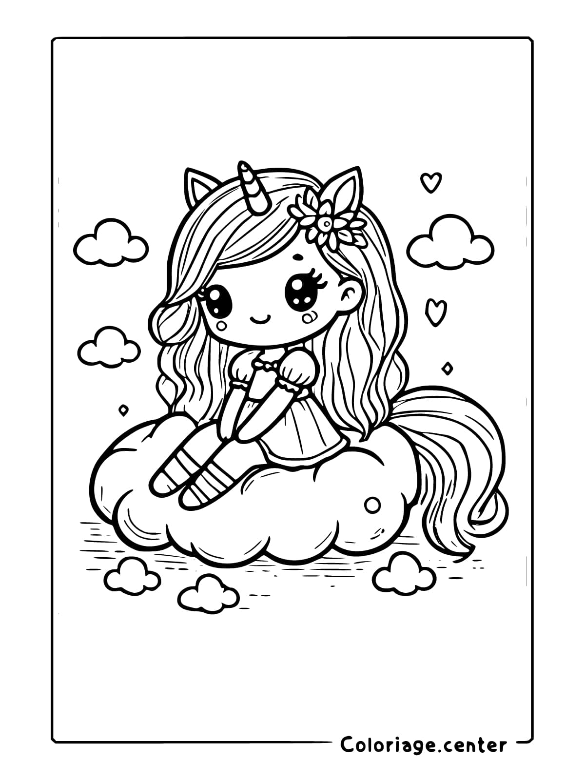 coloriage fille 6 ans licorne