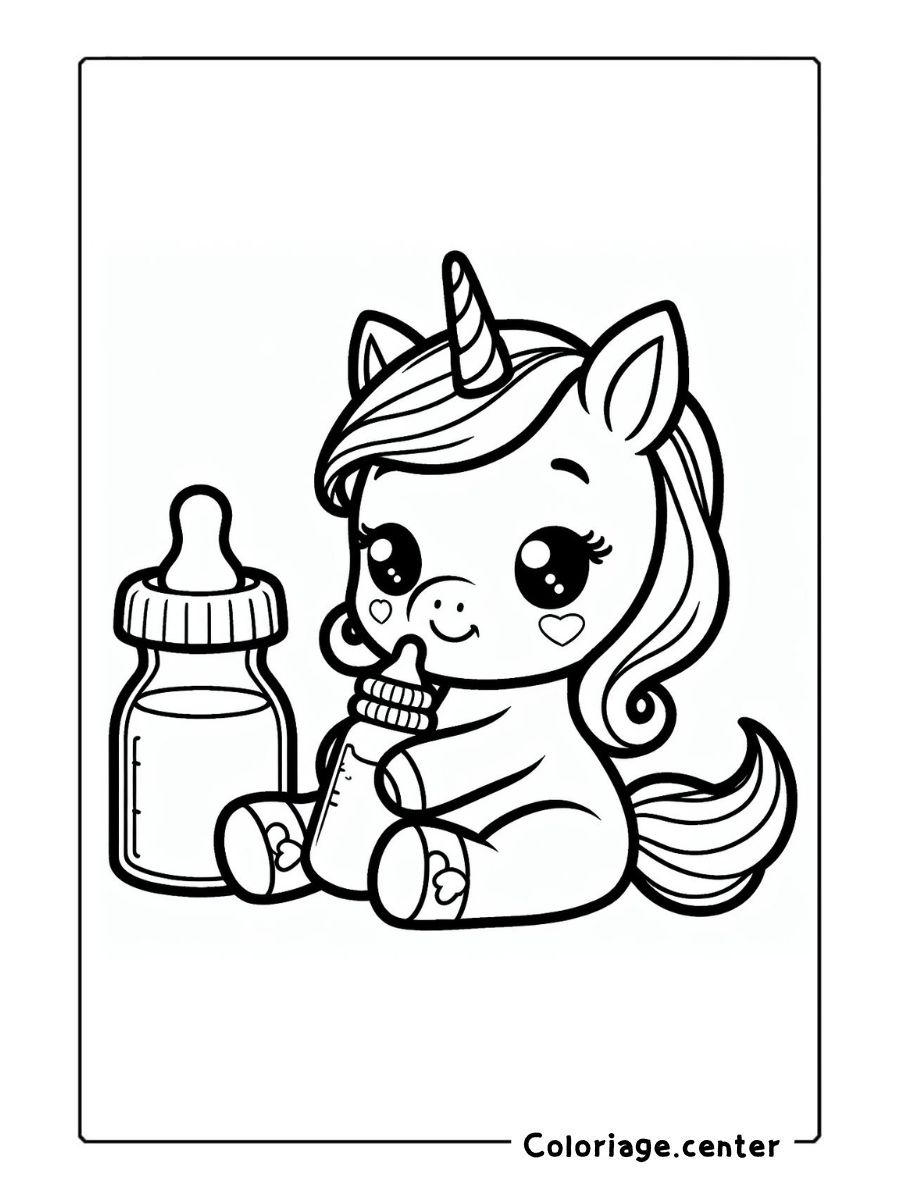 coloriage licorne bebe