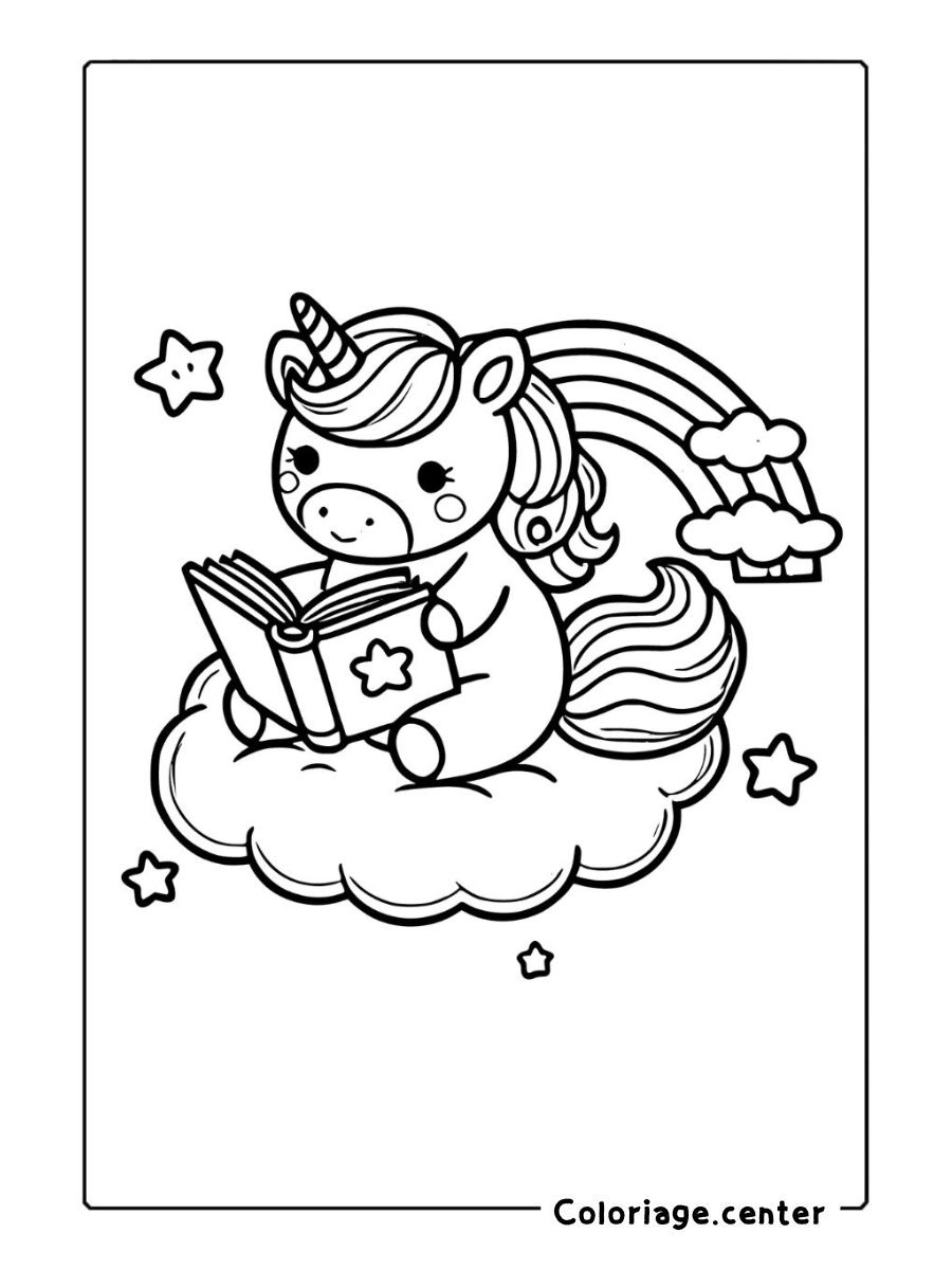 facile coloriage licorne à imprimer pdf